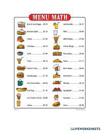 Showing top 8 worksheets in the category menu math. Menu Math Worksheet