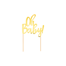 Gold Oh Baby Cake Topper Pack Of 3 Walmart Com