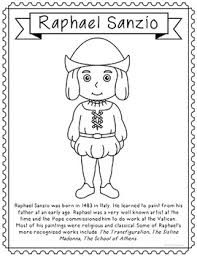 Tmnt coloring pages raphael tmnt coloring pages ninja turtles. Raphael Sanzio Famous Artist Informational Text Coloring Page Craft
