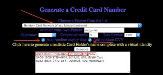 The cvv made up of three digits represent the card verification value on the back of the card required for payment, so be careful to hide this code. Free Fake Credit Card Numbers Generator Websites
