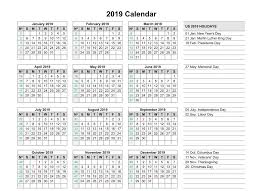 Free Yearly 2019 Calendar Printable Templates Editable 2019 Calendar Calendar Printables Yearly Calendar Template