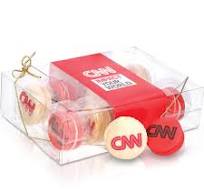 Printed Macaron Clear Acetate Gift Box of 10- with Branded Custom Slee