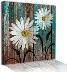 May 15, 2020 · clear with flowers. Buy Jdkway Modern Flower Canvas Wall Art Print Rustic Floral White Daisy Teal Brown Vintage Framed Canvas Pictures Prints Contemporary Artwork For Bathroom Laundry Room Home Aesthetic Decor 12x12 Inch Online In