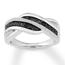 Black And White Engagement Ring Black White Diamond Ring 1 2 Carat Tw 10k White Gold Jared In 2020 Black White Diamond Ring White Diamond Rings Diamond Fashion Rings