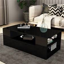 1.0 out of 5 stars. Modern Rectangle Coffee Table Black High Gloss Coffee Table With 2 Storage Drawers Shelvs For Living Room Living Room Furniture Mfb Afg Furniture