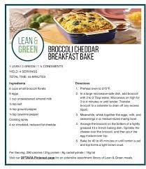 Broccoli Cheddar Breakfast Bake Optaviarecipes Lean Protein Meals Lean Eating Lean And Green Meals