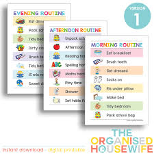 kids routine charts morning the organised housewife shop