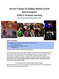 Harriet Tubman & Faubion Middle School Dance Program 2020-21 Distance  Learning