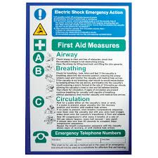 industrial signs is2401rp electric shock first aid notice 280x420mm