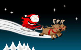 Santa Flying In Sky Cartoon Image For Kids Laser Holistic Dental