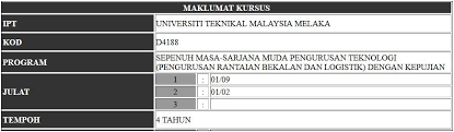 Sarjana Muda Pengurusan Teknologi Pengurusan Rantaian Bekalan Dan Logistik Dengan Kepujian Utem