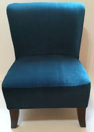 Teal Velvet Stretch Slipcover Chair Cover For Armless Chair Slipper Chair Accent Chair Mid Centur Slipcovers For Chairs Velvet Chair Slipper Chair Slipcover