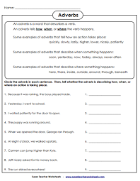 Adverbs Worksheets Adverbs Worksheet Adverbs Worksheets