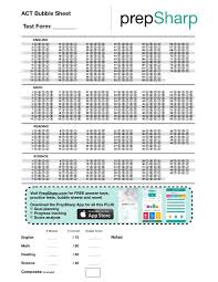 act bubble sheets prepsharp