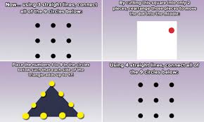 These nine dots must be connected by four straight, connected lines (i.e. Internet Brain Teasers Can Be Solved By Just 1 In 5 Daily Mail Online