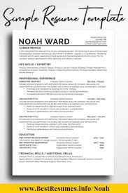 One Page Resume Template Noah Ward Bestresumes Info Teacher Resume Template Job Resume Template One Page Resume Template