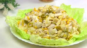салат с курицей и ананасами и грибами и кукурузой Salat Shanhaj Pikantnyj Interesnyj Vkus Prostye Recepty Idei Dlya Blyud Nacionalnaya Eda