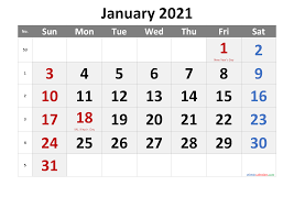 Free 2021 monthly calendar template service. Editable January 2021 Calendar Word Template No Cr21m61 Free Printable 2021 Monthly Calendar With Holidays