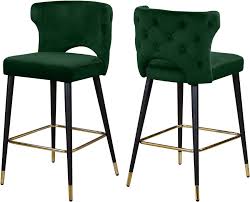 Linon triena red cherry wood 24 inch counter stool. Kelly Green Bar Stool 791 Meridian Furniture Bar Tables In 2021 Velvet Stool Green Bar Stools Green Velvet Stool