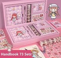 Children cartoon hand book set girl cute sticker DIY material stickers  washi tape school student Full set of sticker tape spree - AliExpress