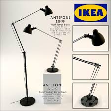 Antifoni floor/reading lamp, silver color. Ikea Antifoni 3d Model