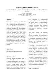 Pdf Simple Rules Malay Stemmer