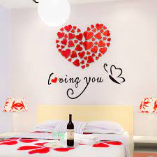 Hiasan dinding kamar tidur kadang bisa membuat suasanya kamar menjadi lebih rileks dan nyaman. Kreatif 3d Cinta Wallpaper Kristal Akrilik Perekat Diri Stiker Dinding Kamar Tidur Ruang Tamu Tv Dinding Hiasan Dinding Mural Aliexpress