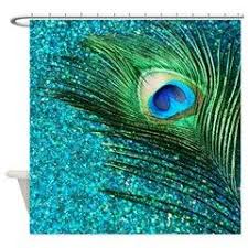 Unique Aqua Peacock Shower Curtain Peacock Shower Curtain Peacock Bathroom Peacock