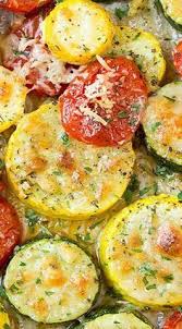 This delectable easy skillet vegetable will quickly become one. Roasted Garlic Parmesan Zucchini Squash And Tomatoes Vegetable Dishes Veggie Dishes Recipes