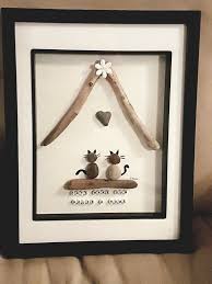 Pebble Art Cats Make Our House A Home Pebble Art Family Christmas Pebble Art Stone Pictures Pebble Art