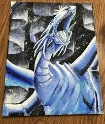 Reposting Nojotoofficial Amazing Art Bt Alyssia Blue Eyes White Dragon With Acrylic On Canvas Follow More Such Stories By Al Lovers Art Art Day Amazing Art