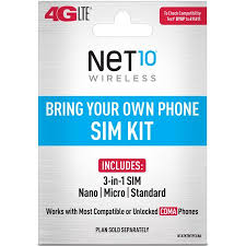 Net10 Bring Your Own Phone Sim Kit Verizon Cdma Compatible