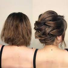 Short Can Go Up Thank U Houston For Today I M Going To Start Posting More Before Pictures For U All To S Short Hair Up Short Wedding Hair Short Hair