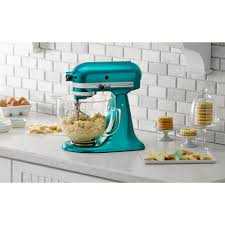 The comparison of the kitchenaid classic vs kitchenaid artisan vs kitchenaid professional hoping it will guide you in choosing fits your purpose. Kitchenaid Artisan Designer 5 Qt 10 Speed Sea Glass Stand Mixer With Glass Bowl Ksm155gbsa The Home Depot Kitchen Aid Kitchenaid Artisan Glass Bowl