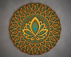 Download Lotus Mandala Dakatia 3d Panel Svg Files Dfx Multilayer Etsy Lotus Mandala Mandala Leather Art