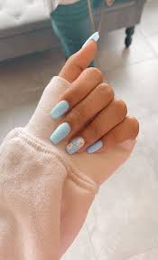 Others argue that dark shades will also look great… Short Acrylic Nails Designs Blue Acrylic Nails Summer Acrylic Nails