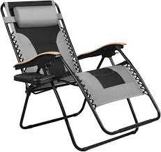 Best choice products gravity chair. Veikous Outdoor Zero Gravity Lounge Chair Recliner Folding Padded With Cup Holder Oversized Patio Reclining Chair With Wood Effect Armrests For Lawn Pool Outside Grey In The Patio Chairs Department At Lowes Com