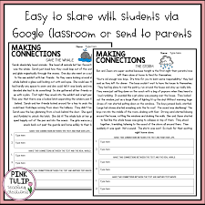 Making Connections Reading Worksheet Pack Google Slides Distance Learning In 2020 Reading Worksheets Reading Classroom Making Connections