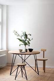 Featuring a compact round table and two chairs, the east west furniture jackson 3 piece high ladder dining table set is ideal for small breakfast nooks or dining spaces. Small Round Oak Steel Table By Philipp Roessler For Nutsandwoods For Sale At Pamono Round Oak Dining Table Small Dining Table Small Round Dining Table