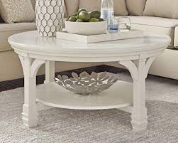 Eyeing at white round coffee tables for that extra elegance? Ashley Furniture Signature Design Mintville Contemporary Round Cocktail Table White Farmhouse Goals