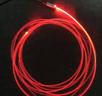 3mm 5meters/16ft PMMA Optic Fiber Cable Side Glow With 12V 1.5W LED  Aluminum Illuminator Light Source For Home Car DIY (Red)