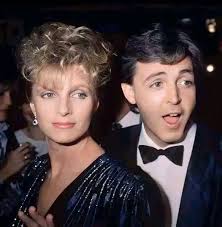Paul McCartney, singer, songwriter and bass player for the recently  disbanded Beatles, with his wife Linda and their two children, Mary (left)  and Heather (right) at Gatwick Airport in 1971.