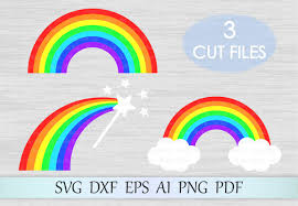 Download Rainbow Svg Rainbow With Clouds Svg Rainbow Cut File 74007 Svgs Design Bundles SVG, PNG, EPS, DXF File