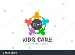 Kids Play Round Table Logo Vector People Social Internet Network Business Connection Concept Media Logo Networking Kids Playing People Logo Round Logo