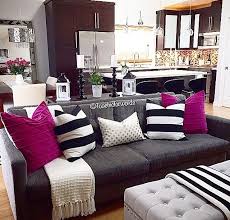 Black White And Purple Living Room Decor In 2020 Pink Living Room Home Decor Purple Living Room
