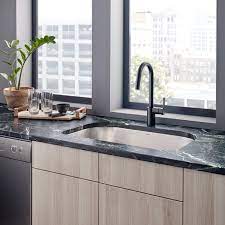 Moen s665bls modern wall mount swing arm folding pot filler kitchen faucet, black stainless visit the moen store. Moen 7565bls Align One Handle Pulldown Kitchen Faucet Black Stainless