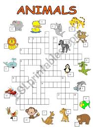 A Crossword Puzzle On Animals Answer Key Included Hope You Like It Crossword Crossword Puzzle Kids Crossword Puzzles