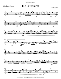 Free Alto Sax Sheet Music For The Entertainer By Scott Joplin With Backing Tracks To Play Along Saxophone Sheet Music Scott Joplin The Entertainer Sheet Music