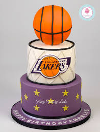 The los angeles lakers will wear uniforms designed by nike and kobe bryant on aug. 38 Lakers Cakes Ideas Basketball Cake Lakers Basketball Birthday