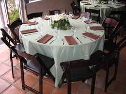 Celadon Linens With Chocolate Napkins And Mahogany Wood Folding Chairs At The Uc Botanical Garden Wood Folding Chair Mahogany Wood Folding Chair